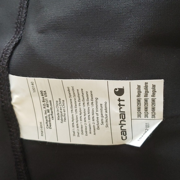 CARHARTT FORCE FITTED MIDWEIGHT UTILITY LEGGING IN BLACK 3X NWOT - Picture 10 of 10